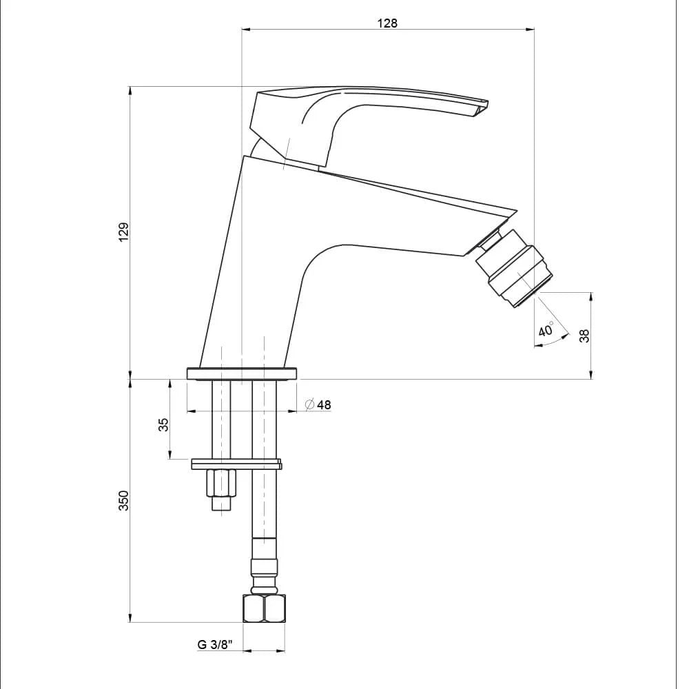 Rubinetto miscelatore bidet Jacuzzi Lucente per piletta click clack – 0LU00092JA00