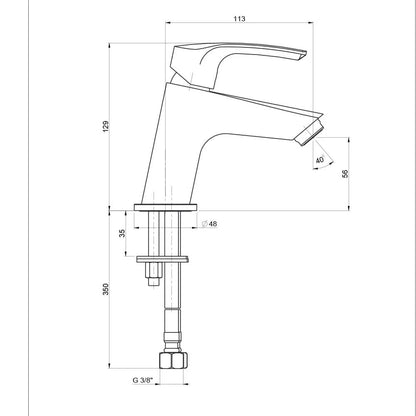 Rubinetto miscelatore lavabo Jacuzzi | Rubinetteria Lucente per piletta click clack 0LU00086JA00