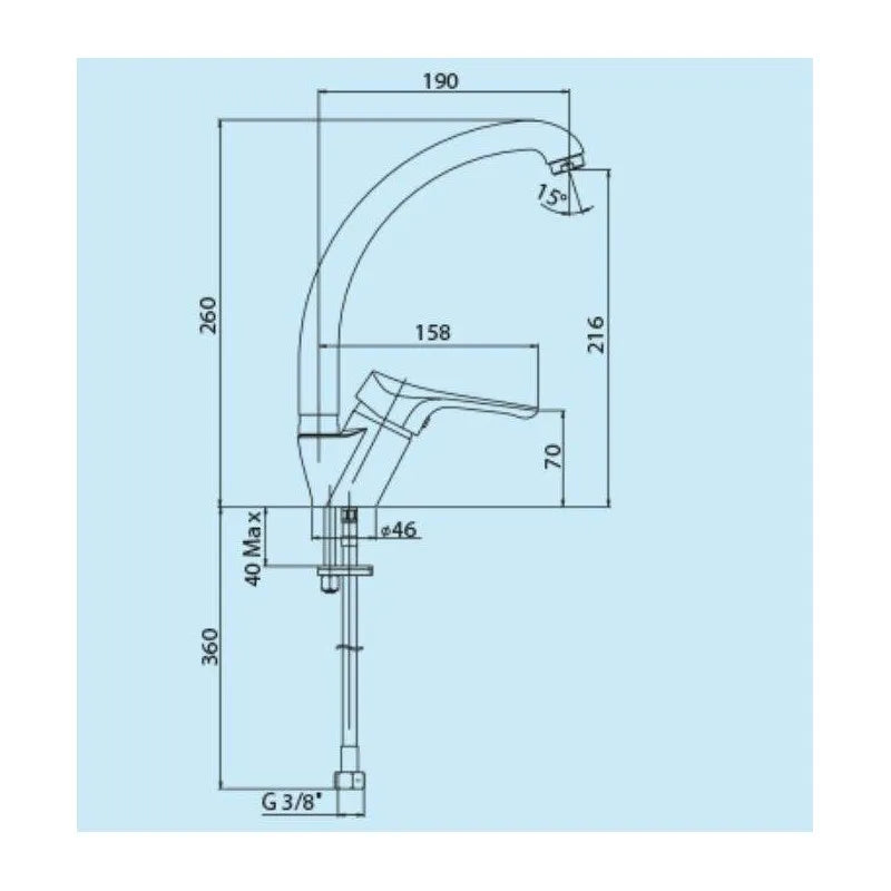 Miscelatore lavello cucina con bocca orientabile Piralla Ariel 0RE00104A16