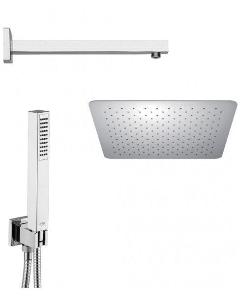 Set Doccia Acciaio Inox Quadro 25x25 cm | Jacuzzi Rubinetteria Twinkle 0TW00907JA01